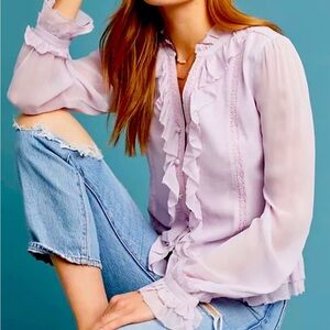 Anthropologie’s Lavendar pink Laia blouse